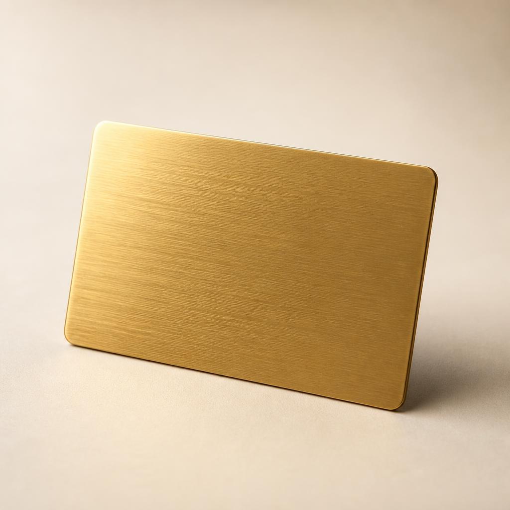 Card identità digitale oneTap — finitura Metallo spazzolato oro