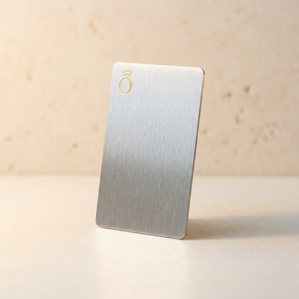 oneTap Card — Metallo argento — Vista in verticale