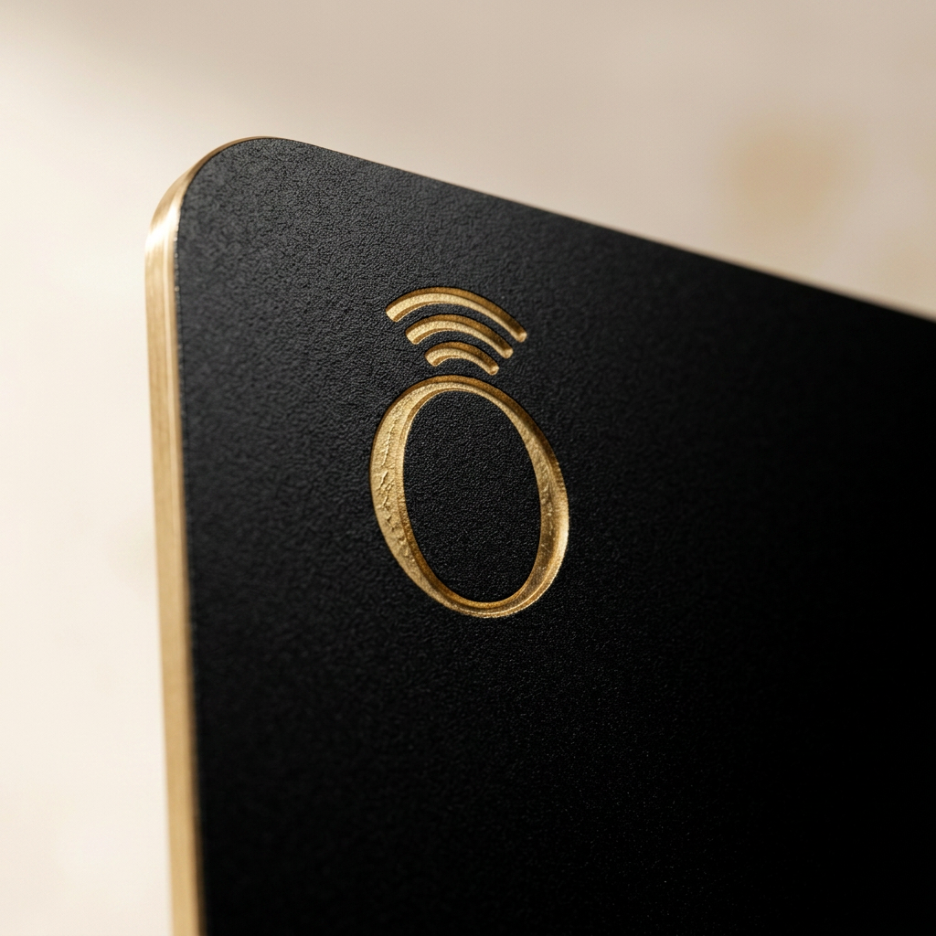 oneTap Card — Nero opaco — Macro incisione e NFC
